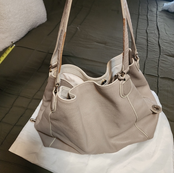 Coach Light Gray Leather Hobo Bag - Picture 6 of 8